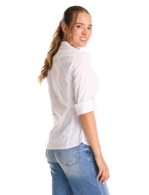 Camisa Botones Strass BLANCO