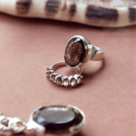 Anillo Oasis Cuarzo Ahumado - Plata 925 Anillo Oasis Cuarzo Ahumado - Plata 925