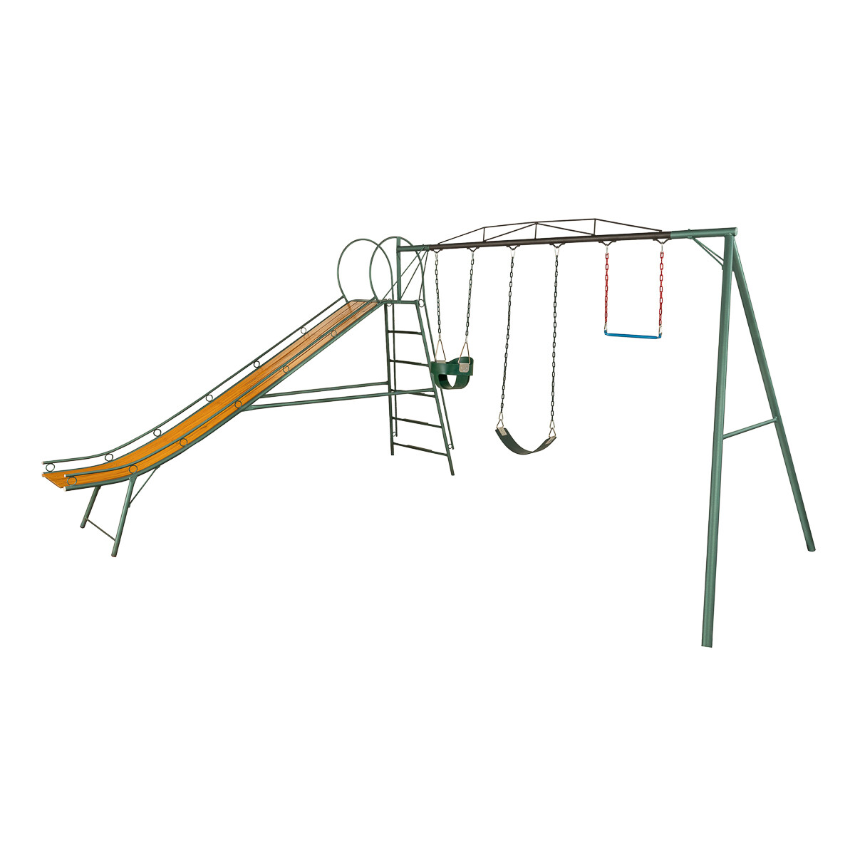 Juego Combinado Infantil con tobogán N°5. 1hamacas de cincha, 1 hamaca de bebé y trapecio. 