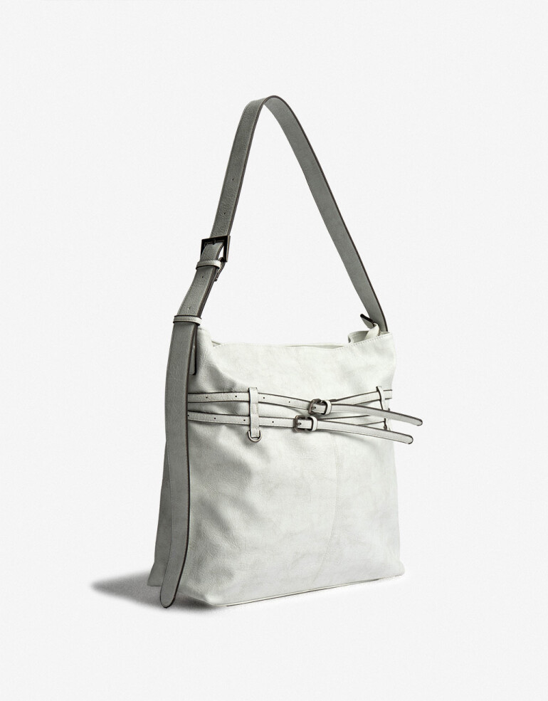 Saca Cartera Formato Saca Con Cinturones - Blanco Crudo