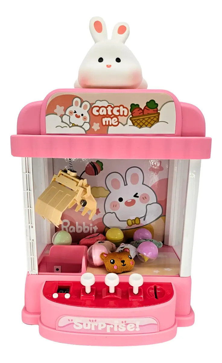 Mini máquina atrapa peluches con luz y sonido 