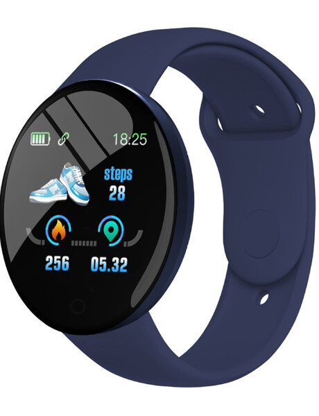 Reloj Smartwatch circular con malla en silicona Azul