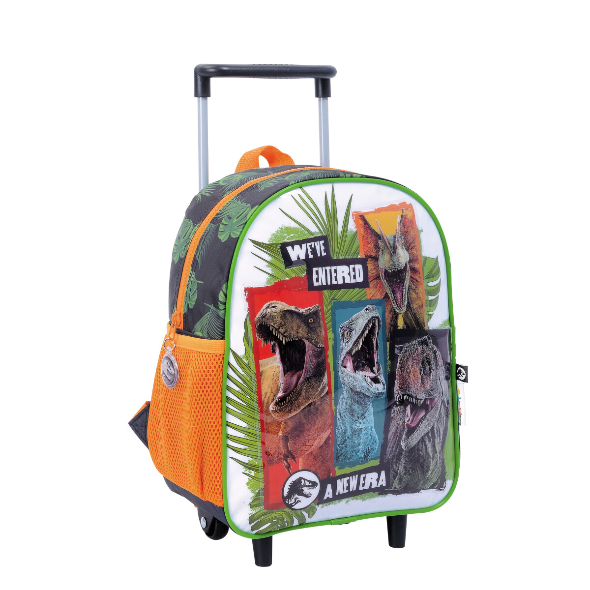 Mochila Jurassic Park Mini c/Carro Jurassic World - Negro - Naranja - Verde 