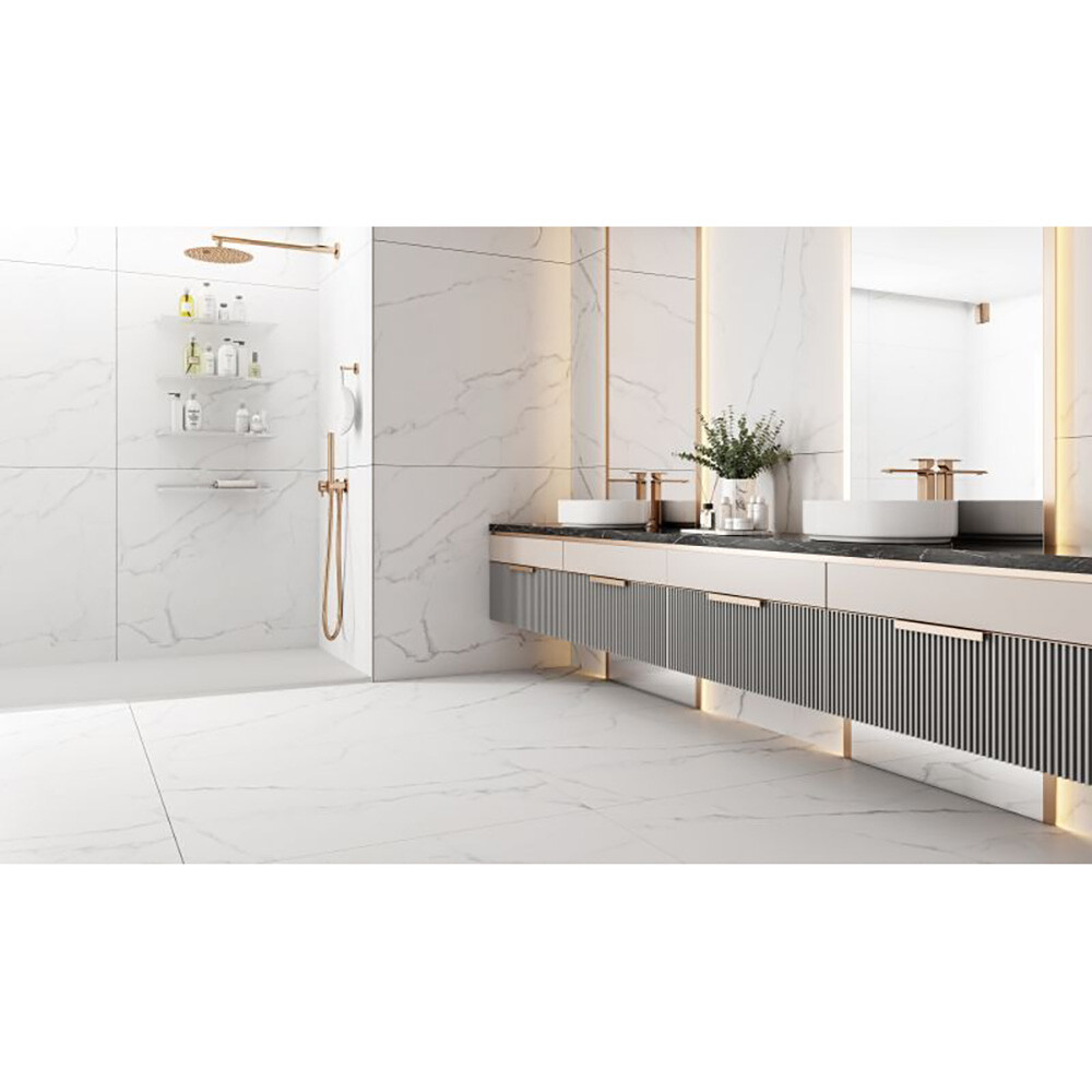 PORCELANATO TILE CALACATA LIGHT AC "A" 120X120 CM Porcelanato Tile Calacata Light Ac "a" 120x120 Cm