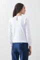 Remera romántica punto smock blanco