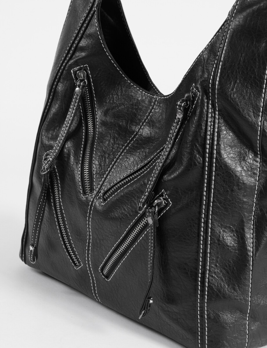 Cartera soft ojalillos - negro 