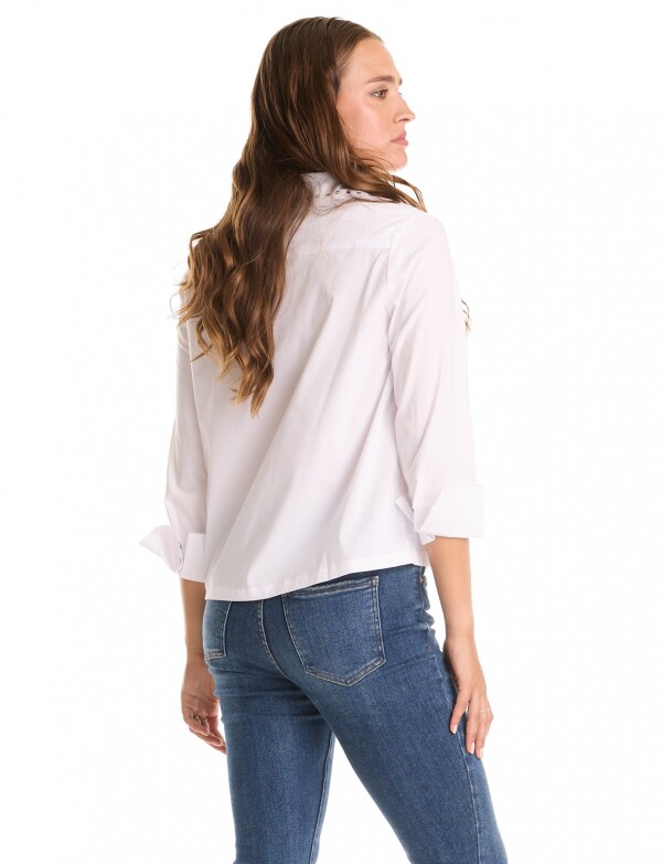 Camisa Bolsillos Tachas BLANCO