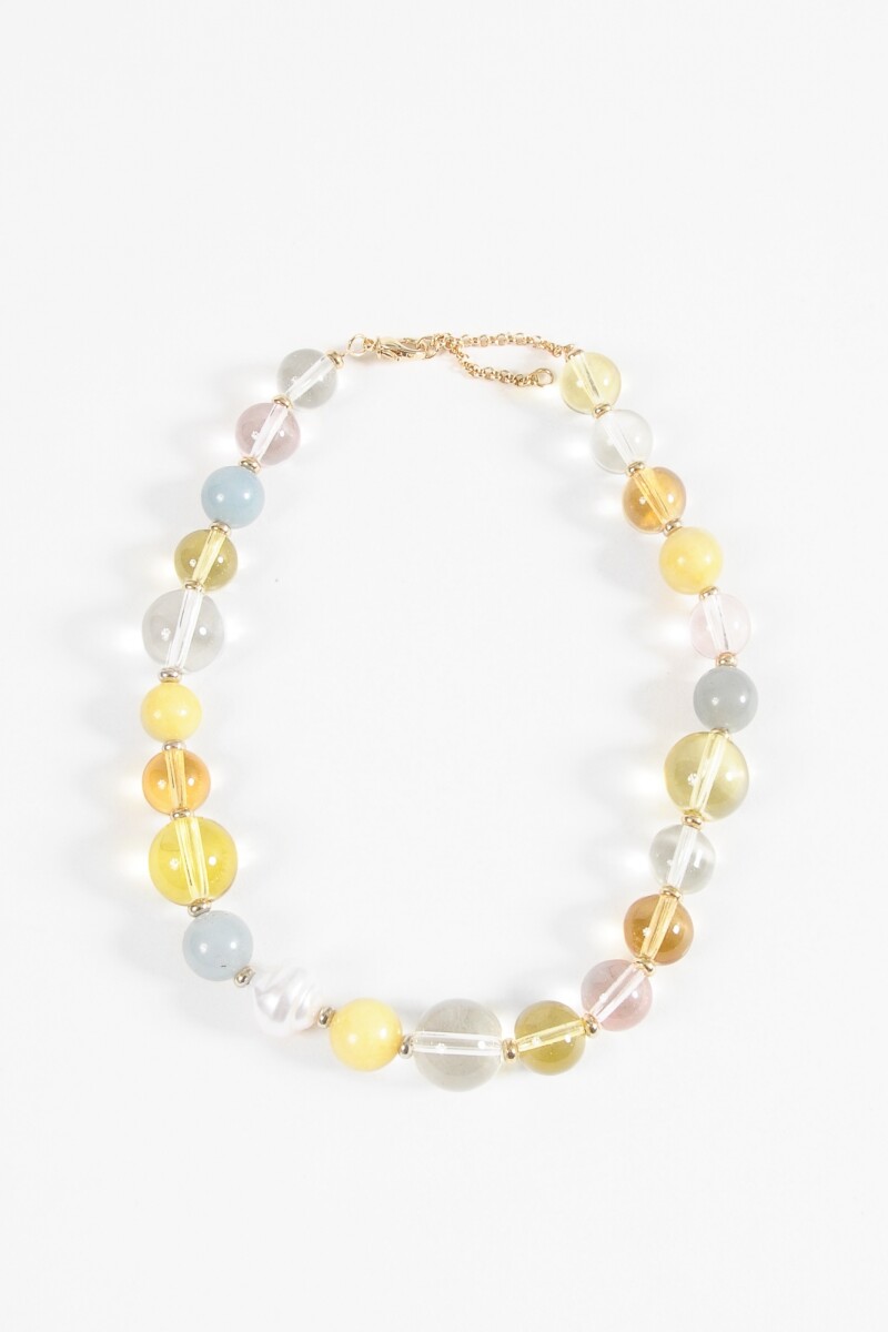 Collar cuentas transparencia multicolor