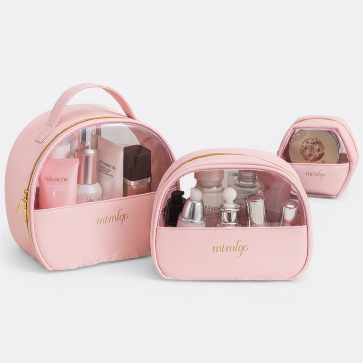 Set Cosmetiquero Neceser Tres Tamaños - Rosa 