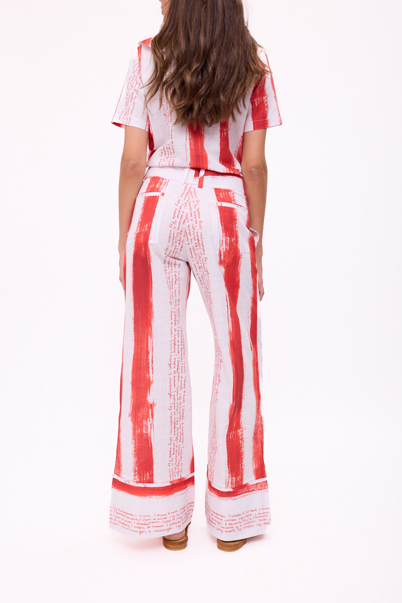 PANTALON COCO PRINT Rayas Rojo