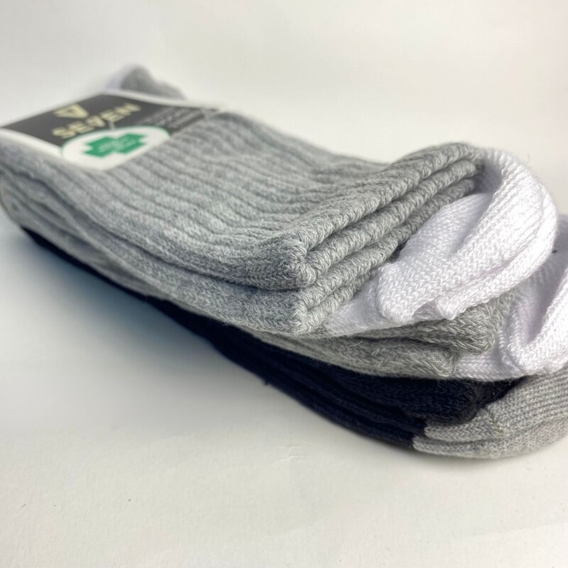 Medias para Diabetico Pack x3 Seven Grey/black