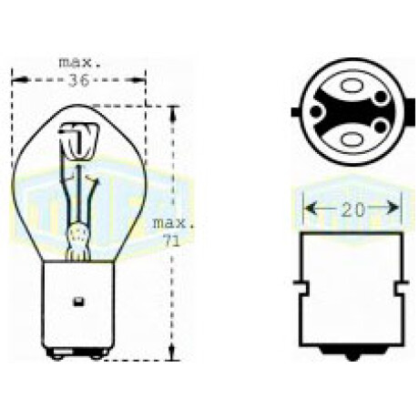LAMPARA - 12V 35-35W BA20D = 4432 TRIFA LAMPARA - 12V 35-35W BA20D = 4432 TRIFA