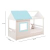 Cama Casita 1 Plaza - Tota B137 Blanco/Azul
