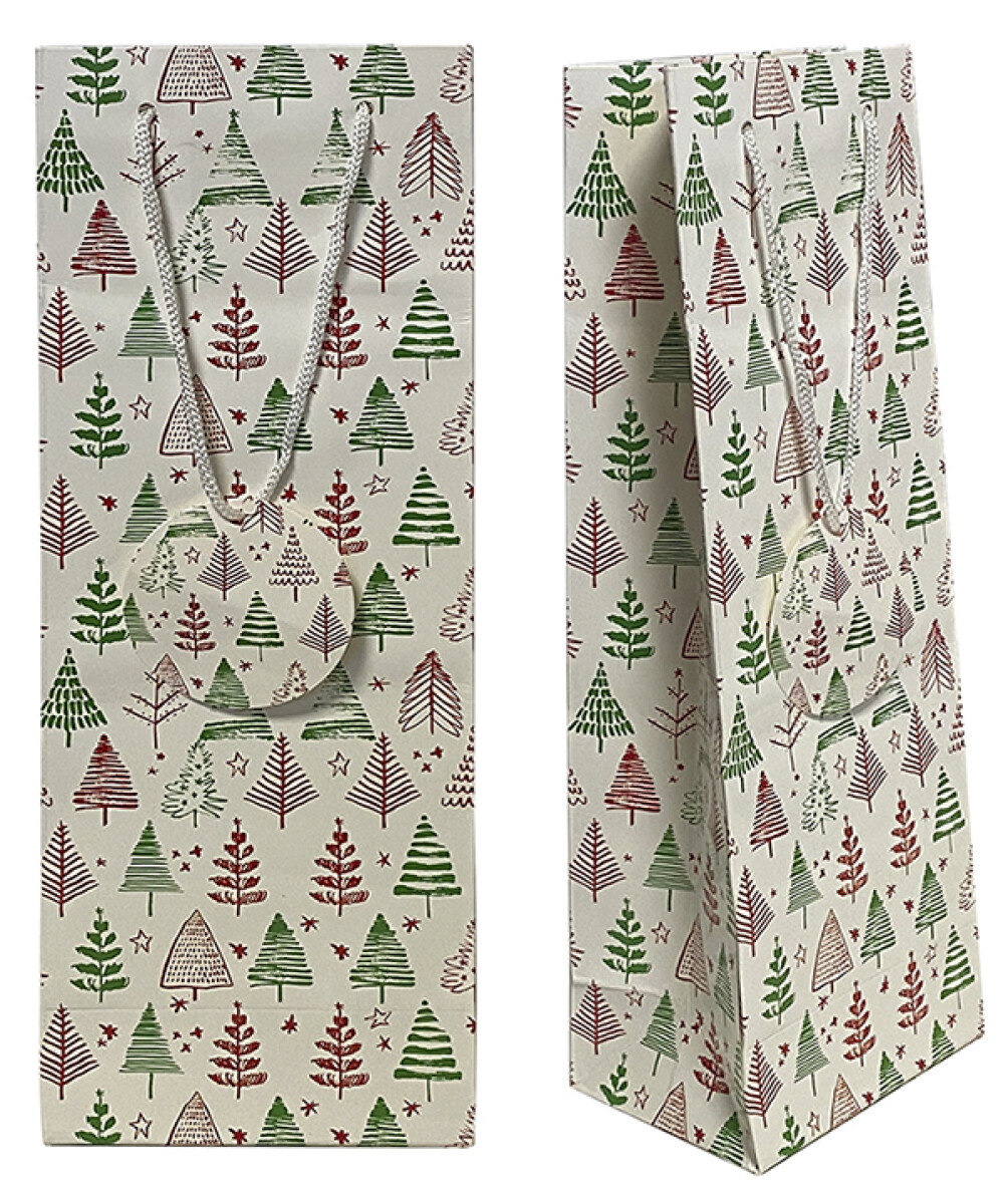 BOLSA PAPEL NAVIDEÑA P/BOTELLA 36X13X9CM 