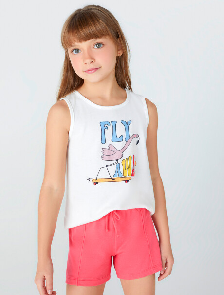 CONJUNTO DE NIÑA CON ESTAMPA BLANCO