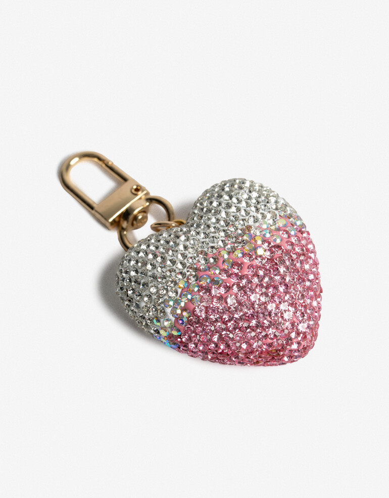 Rega Varios Llavero Y Bag Charm De Corazón Strass - Combinacion Bicolor
