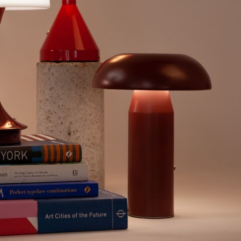 Lámpara de mesa hongo inalámbrica bordeaux Lámpara de mesa hongo inalámbrica bordeaux