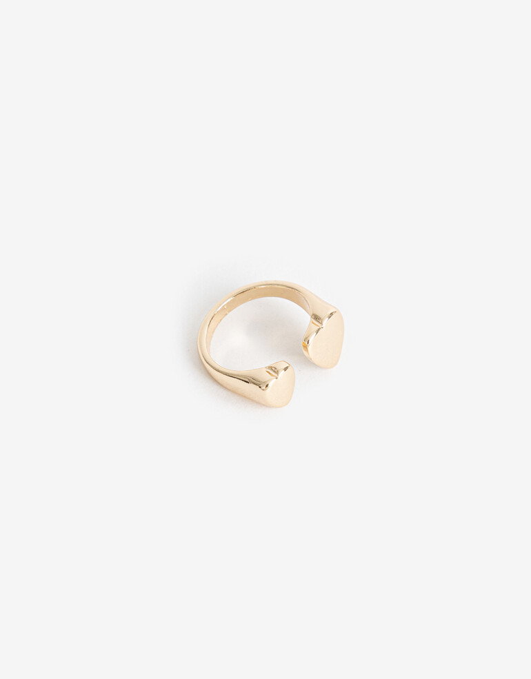 Anillos Chicos Metal Anillo Dedo Meñique Corazones - Dorado