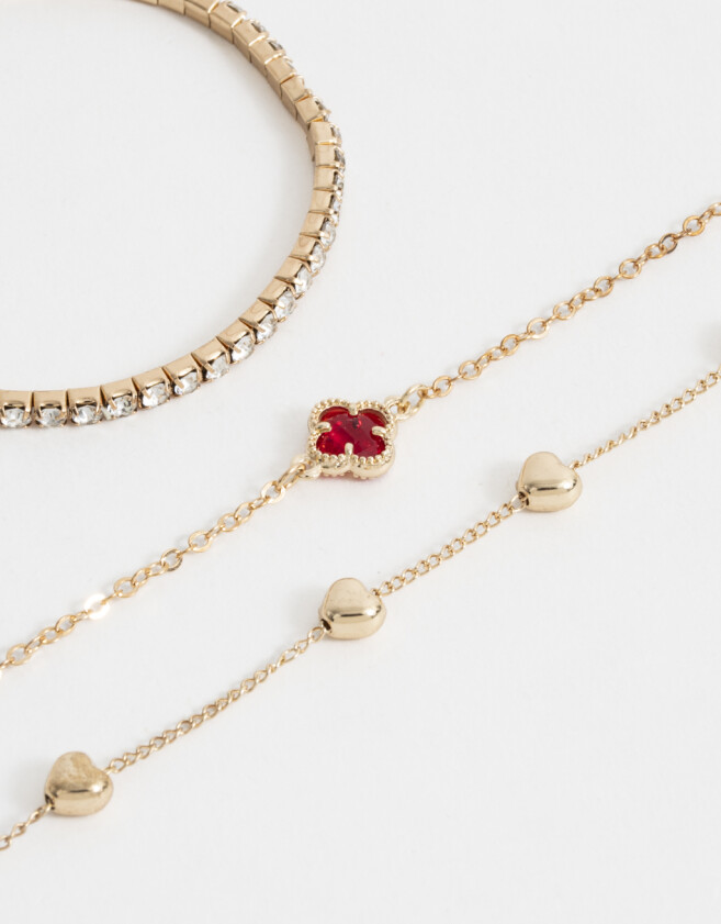Pulseras Flexibles Sets Con strass Set De Pulseras Flexibles Con Strass - Dorado