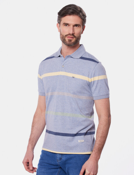 REMERA POLO JERSEY RAYADA Denim