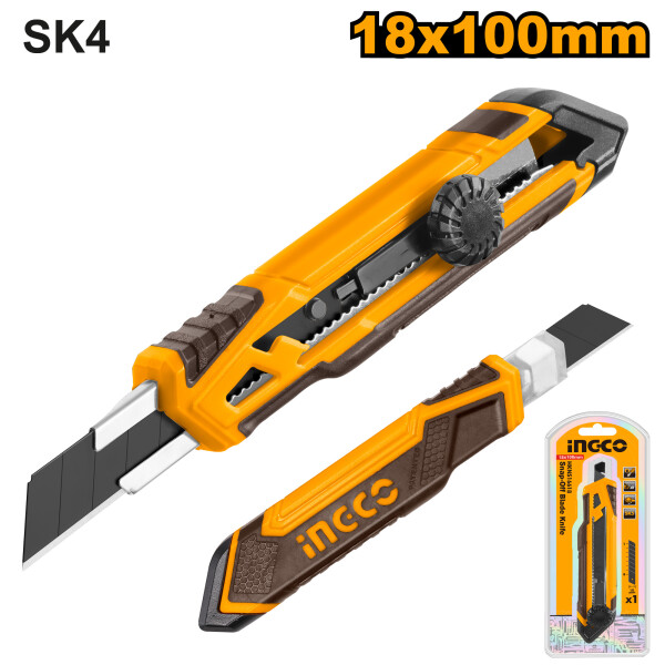 TRINCHETA 18 MM INGCO HKNS16618 CON 1 HOJA MATERIAL SK5 SOFT GRIP TRINCHETA 18 MM INGCO HKNS16618 CON 1 HOJA MATERIAL SK5 SOFT GRIP