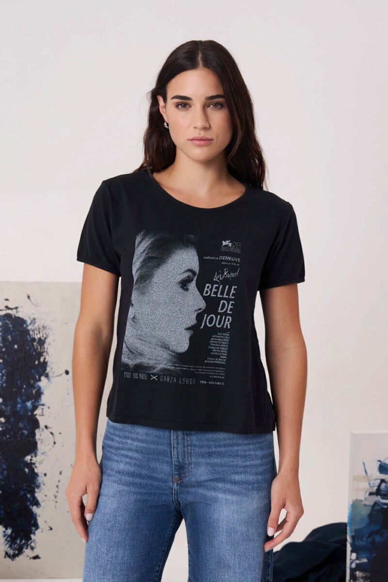 REMERA CROP BELLE Negro