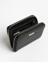 Billetera Zip Round Billetera Cuadrada Negro - Negro