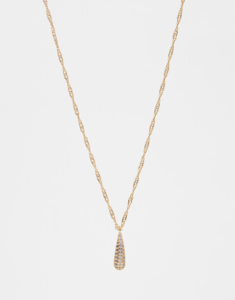 Cadena Corta con Dije Strass Collar Con Dije De Gota - Dorado