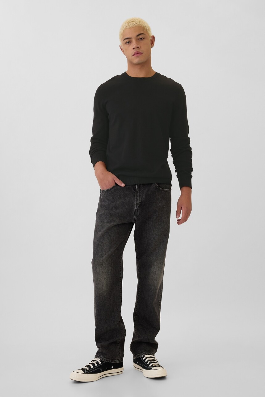 Buzo De Algodón Cuello Redondo Hombre Black 1