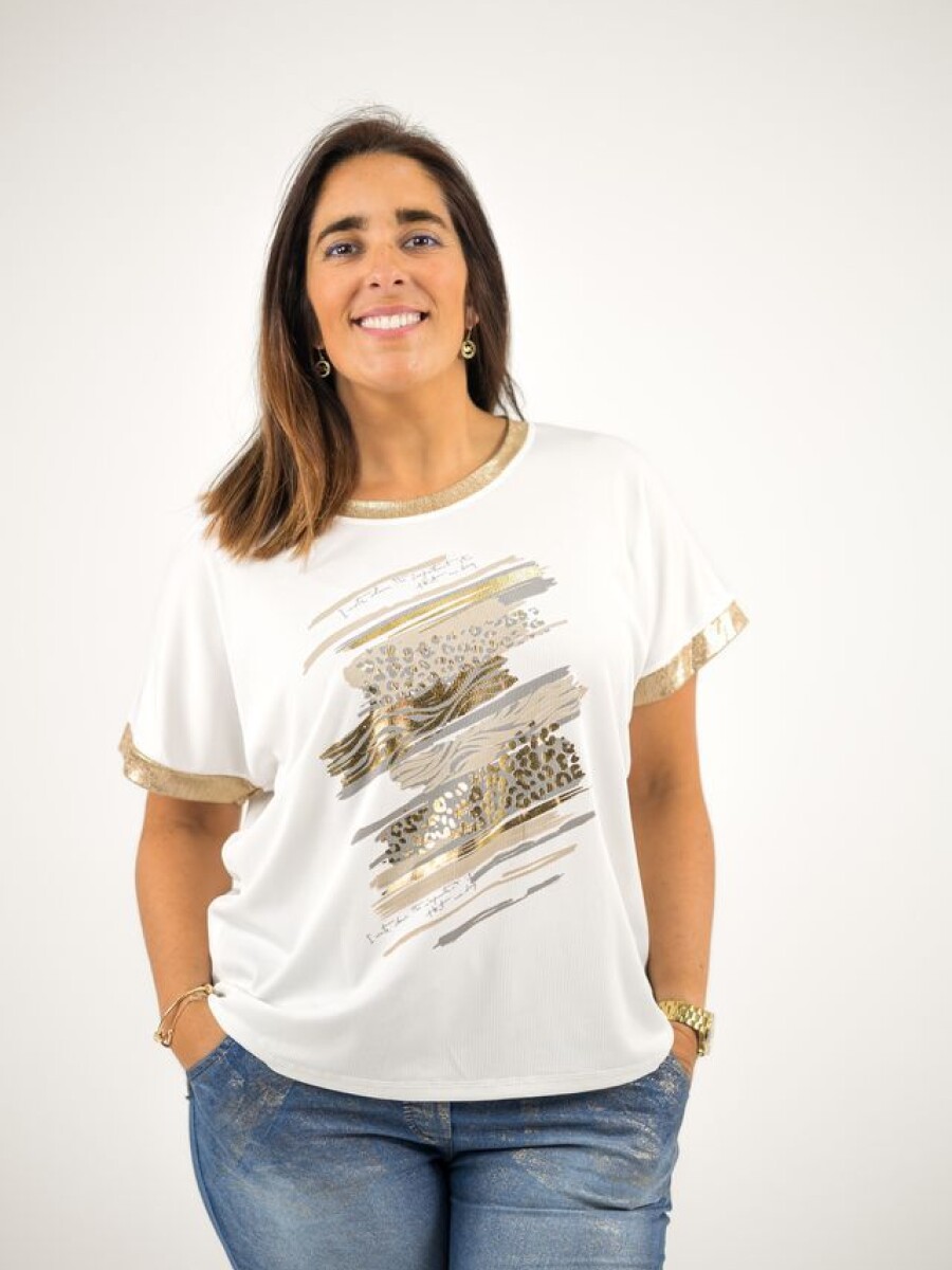 Blusa elastizada tipo morley Blanco