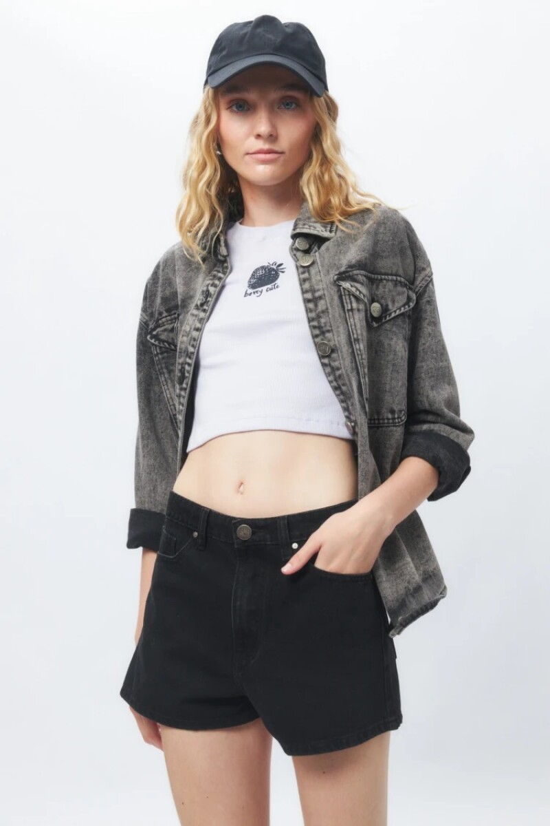 SHORT P.CAKE LIBEL - NEGRO 