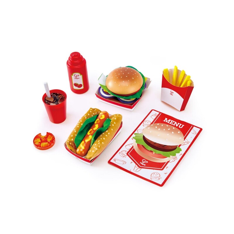 Juego de Comida Rápida Hape En Madera Juego de Comida Rápida Hape En Madera