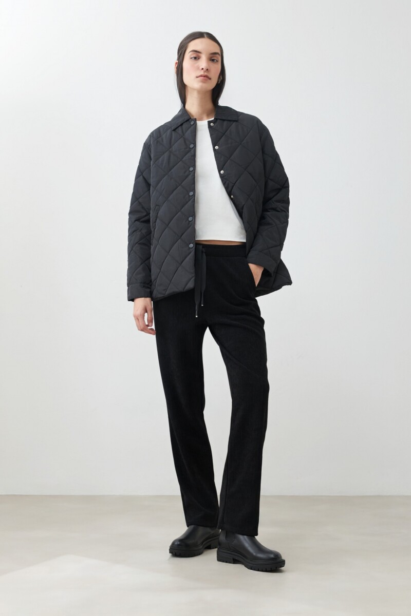 Jogger c/textura acanalada - negro 