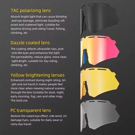 Lentes Deportivos Polarizados +3 Intercambiables Rockbros Uv 001