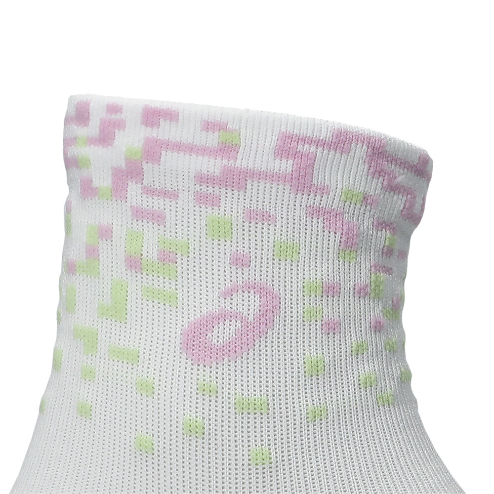 Medias Running Performance Run Sock Quarter Unisex White/hazy Lilac/glow Green