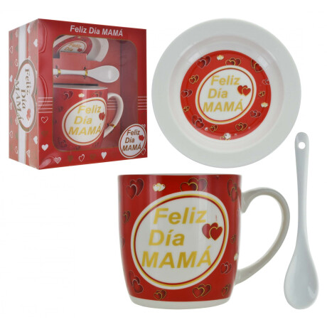 TAZA PLATO Y CUCHARA CERAMICA SET DIA DE LA MADRE CAJA REGALO 22511 TAZA PLATO Y CUCHARA CERAMICA SET DIA DE LA MADRE CAJA REGALO 22511