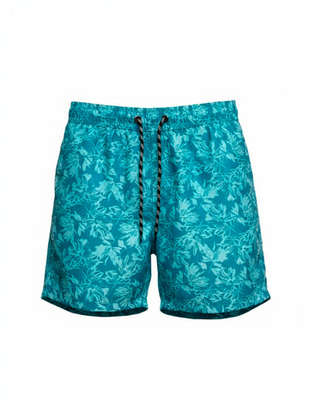 Short de baño estampado verde