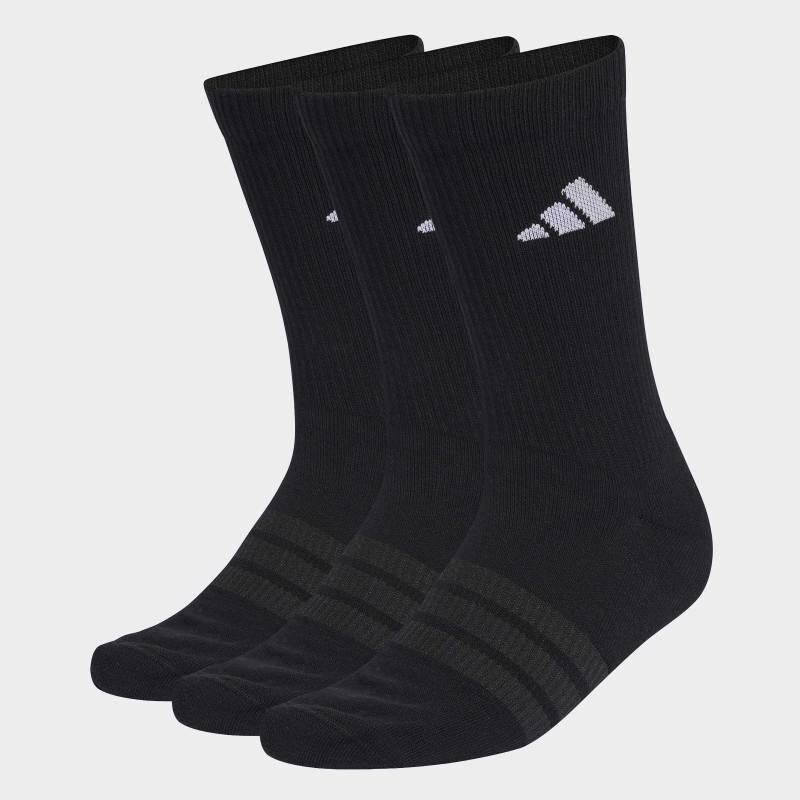 Medias Adidas SportswearAcolchadas, 3 Pares. Negro