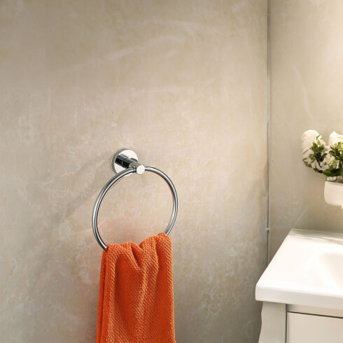 TOALLERO ARO METAL LINEA ZINC COLOR CROMO ACABADO BRILLO CROMO