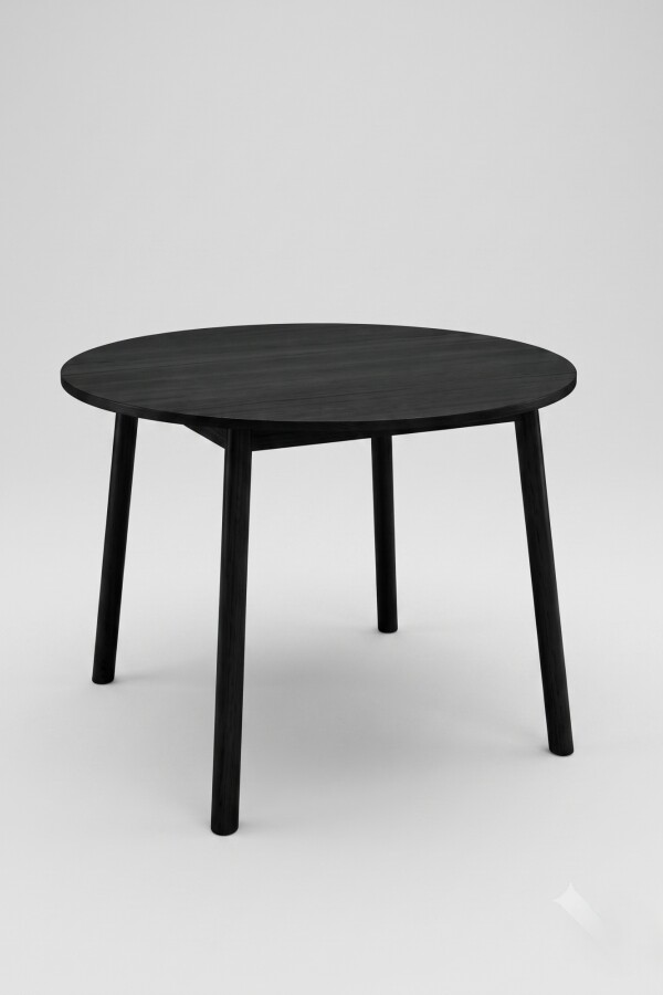 Mesa redonda Ø110 cm – Madera Negra. Mesa redonda Ø110 cm – Madera Negra.