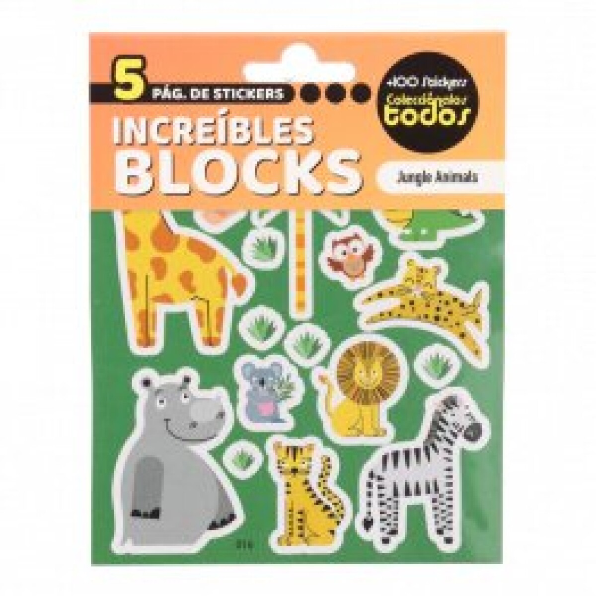 Stickers en Block de 5 Hojas - Animales de Selva 