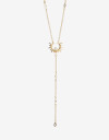 Collares Largos Strass Collar Largo En Y Con Cubic - Dorado