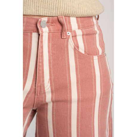Jean Wide Leg Rayado Rojo