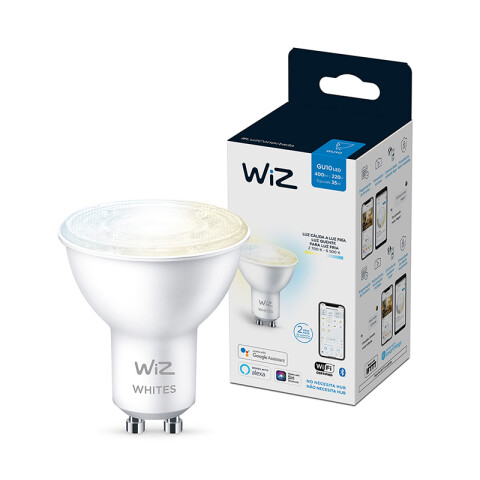 Lámpara dicroica LED WIZ blanca con wifi 4,9W GU10 L27410