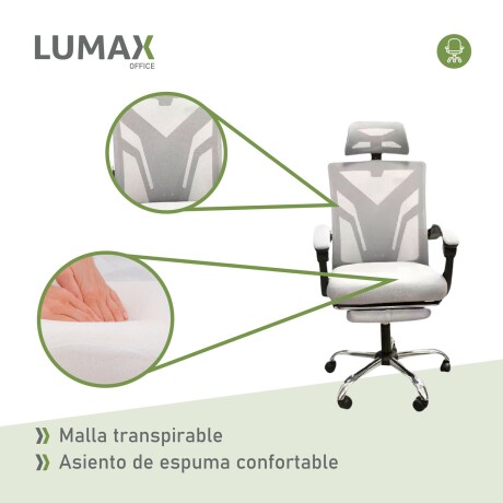 Silla Ejecutiva Ergonómica Lumax Modelo Clyde con Apoyapies Gris