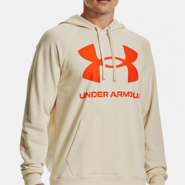 UA Rival Fleece Big Logo HD - UNDER ARMOUR BEIGE