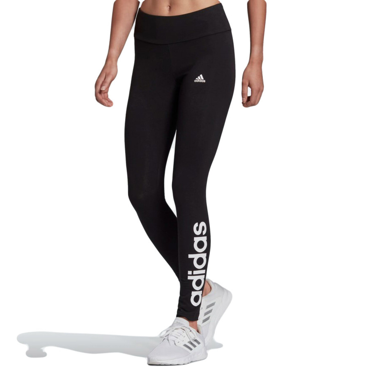 Calza de Mujer Adidas Essentials Logo - Negro - Blanco 