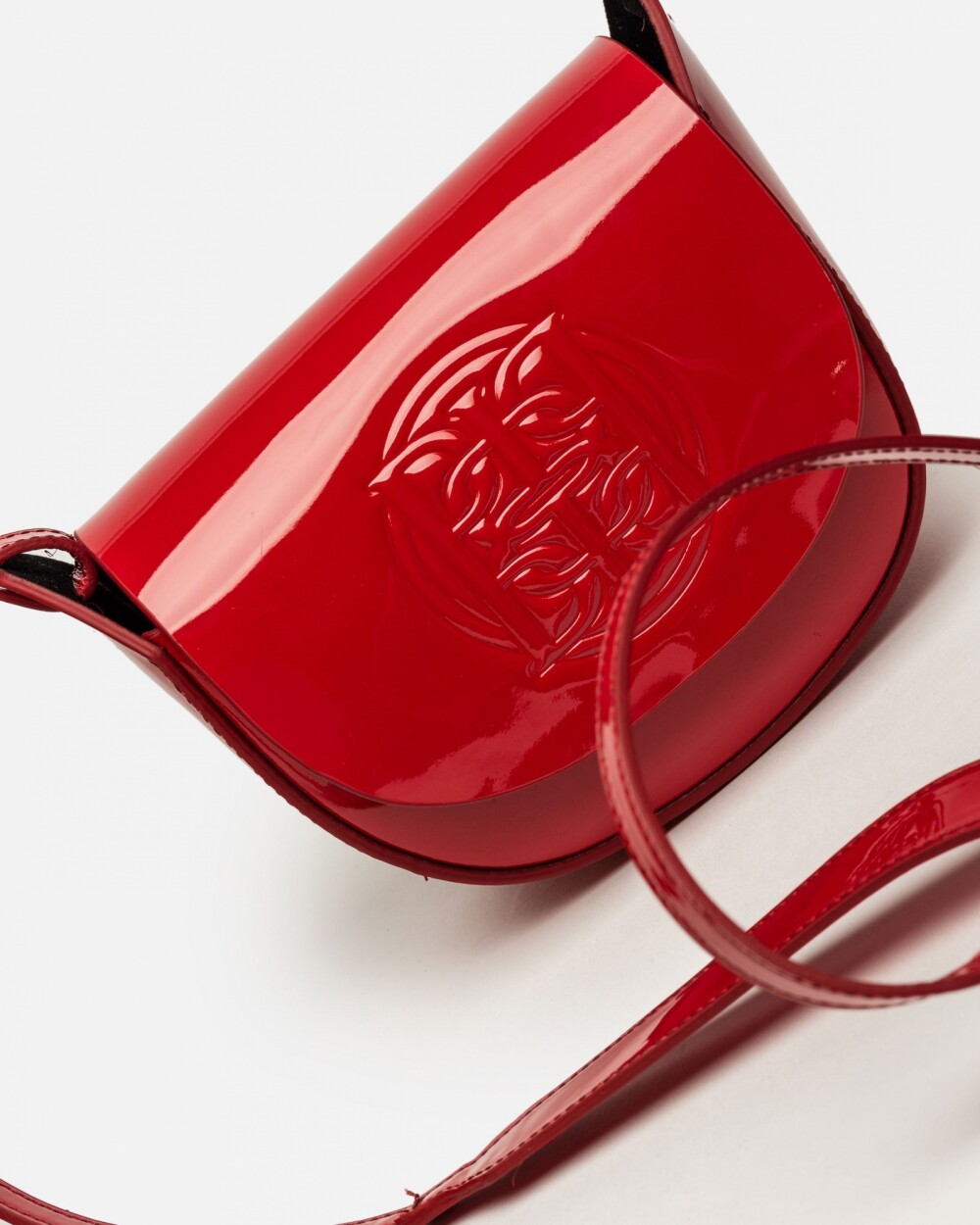 Mini bag Aura en cuero charol Rojo