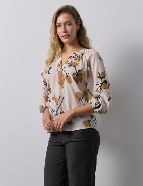 Blusa Gasa BEIGE/MULTI