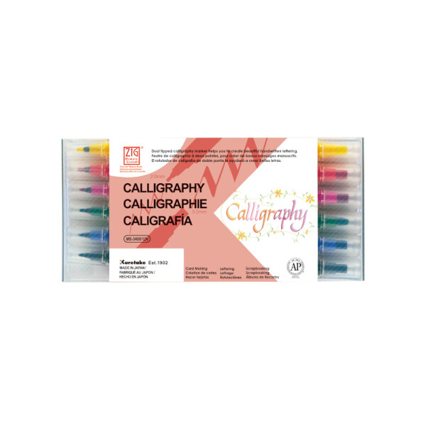 Marcadores Caligraphy Doble Punta x 12 - ZIG Única
